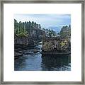 Serene Coastal Rocky Landscape Framed Print
