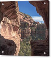 Canyon View Framed By Rocky Cliffs Acrylic Print