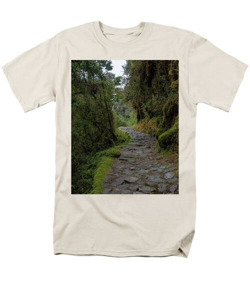 Moss-covered Path Through Lush Forest On The Inca Trail Men's T-Shirt  (Regular Fit)