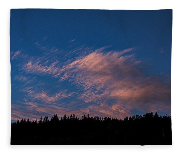 Twilight Over Forested Horizon Fleece Blanket