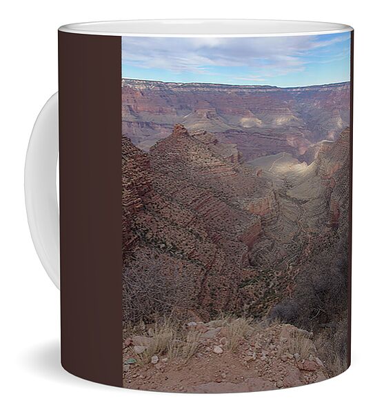 Majestic Grand Canyon Overlook Under Azure Sky Coffee Mug