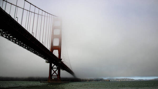 Golden Gate Bridge Disappears Into Misty Fog Poster