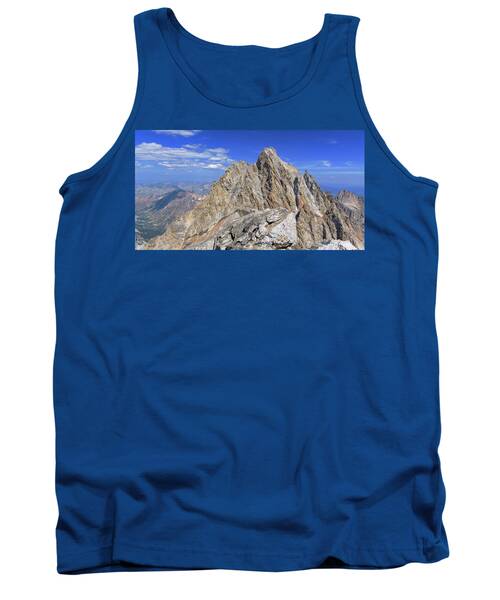 Majestic Mountain Peak Under Clear Skies Tank Top