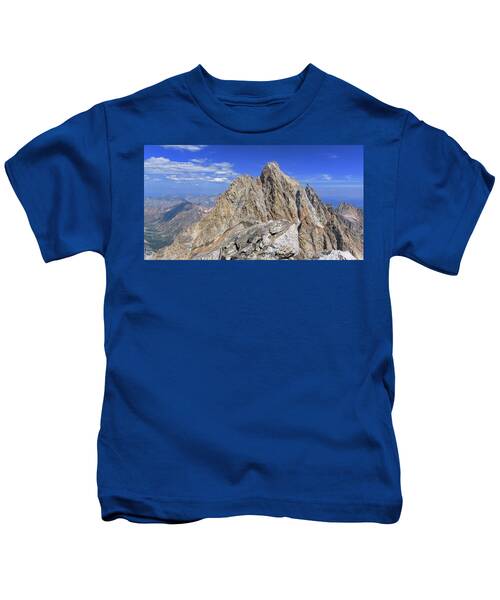 Majestic Mountain Peak Under Clear Skies Kids T-Shirt