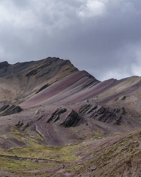 Majestic Andean Mountainscape With Colorful Striations Art Print
