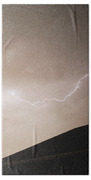 Lightning Illuminates Night Sky Bath Towel