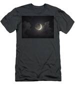 Shimmering Crescent Among Clouds T-Shirt