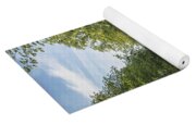 Serene Amsterdam Canal With Boats And Trees Yoga Mat