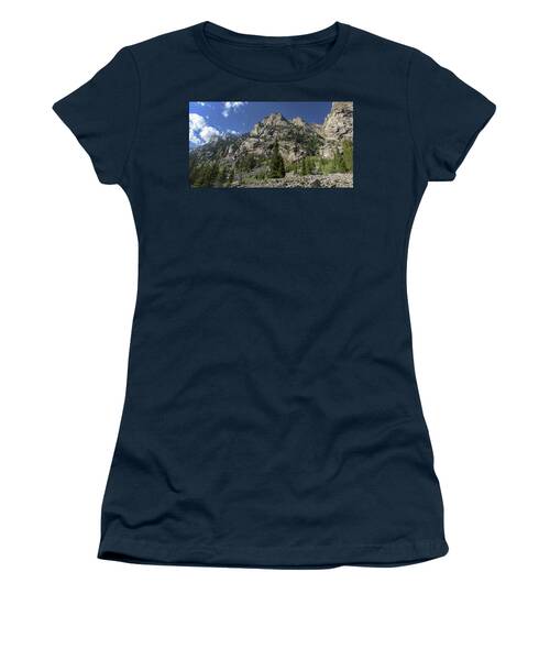 Majestic Mountain Peaks Under Blue Sky In Cascade Canyon Women's T-Shirt