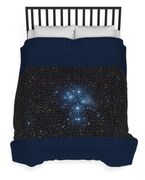 Pleiades Cluster In Cosmic Night Duvet Cover