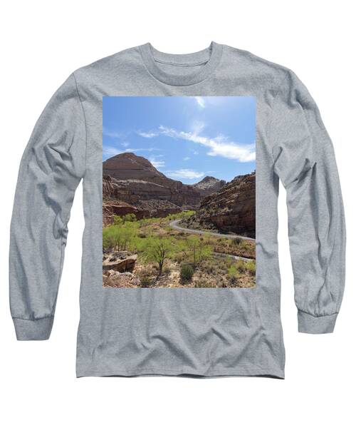 Winding Road Through Desert Canyon Long Sleeve T-Shirt