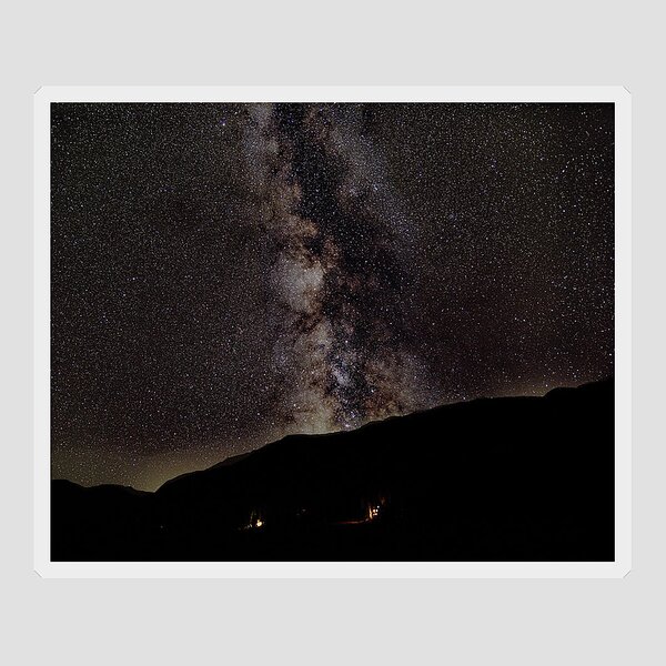 Starry Night Over Mountain Landscape Sticker
