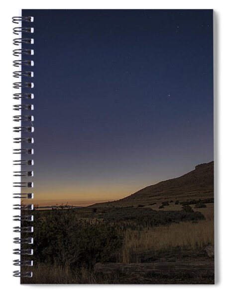 Twilight Comet Over Desert Landscape Spiral Notebook