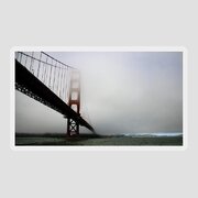 Golden Gate Bridge Disappears Into Misty Fog Sticker