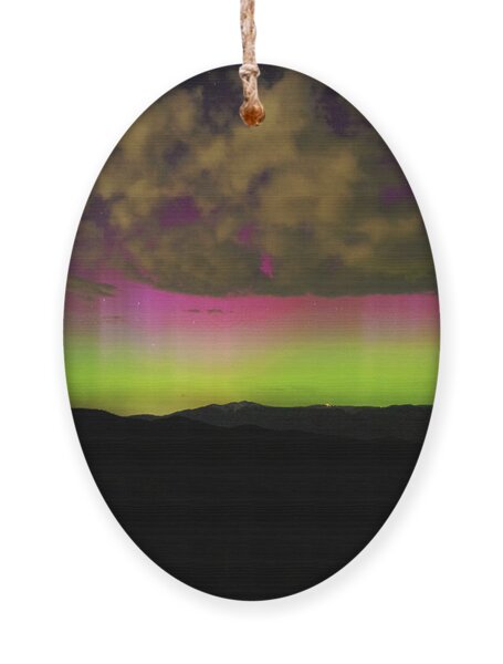 Vibrant Aurora Over Wasatch Mountain Range Ornament
