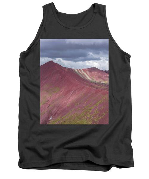Vibrant Red Mountain Landscape Tank Top