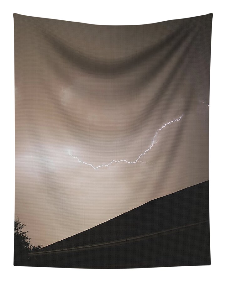 Lightning Illuminates Night Sky Tapestry
