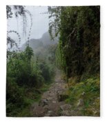 Misty Forest Pathway On The Inca Trail Fleece Blanket
