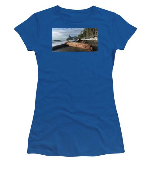 Driftwood on a Pebbled Beach Women's T-Shirt