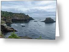 Serene Coastal Cliffs at Dawn Greeting Card