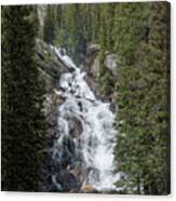Waterfall Amidst Forest Landscape Canvas Print