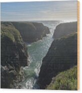 Dramatic Coastal Cliff Scene Wood Print