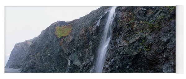 Secluded Coastal Waterfall Cascade Yoga Mat