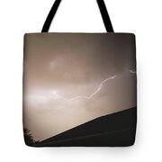Lightning Illuminates Night Sky Tote Bag