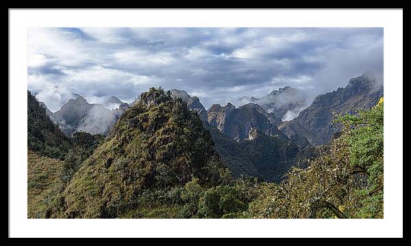 Misty Andes Mountain Range Landscape Framed Print