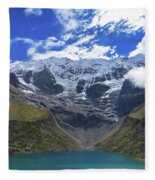 Majestic Mountain Overlooks Humantay Lake Fleece Blanket