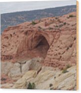 Natural Arch In Desert Landscape Wood Print