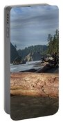 Driftwood on a Pebbled Beach Portable Battery Charger