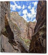 Majestic Canyon Sky View In The Narrows Canvas Print