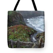 Rocky Coastline With Vibrant Foliage Tote Bag