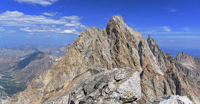 Nature Wall Art featuring the photograph Majestic Mountain Peak Under Clear Skies by Brandon Wichmann