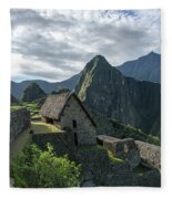 Ancient Ruins With Majestic Mountain Backdrop Fleece Blanket