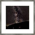 Starry Night Over Mountain Landscape Framed Print