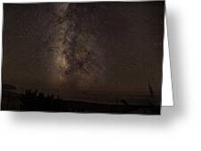 Milky Way Over Tranquil Shoreline Greeting Card