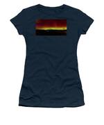Northern Lights Over Mountain Range Women's T-Shirt