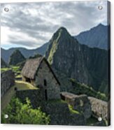 Ancient Ruins With Majestic Mountain Backdrop Acrylic Print