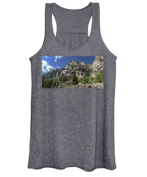 Majestic Mountain Peaks Under Blue Sky In Cascade Canyon Women's Tank Top