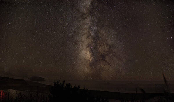 Milky Way Over Tranquil Shoreline Poster