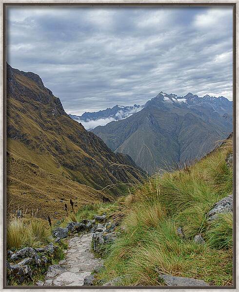 Trail Through Majestic Mountain Landscape To Dead Woman's Pass Framed Print