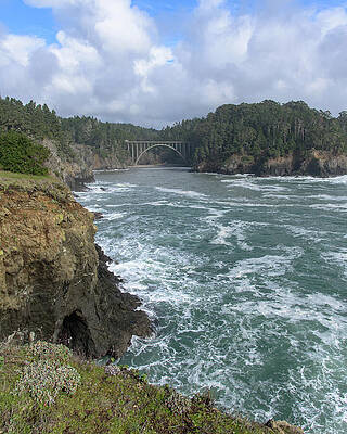 Architecture Wall Art featuring the photograph Coastal Bridge Over Rushing Waters by Brandon Wichmann