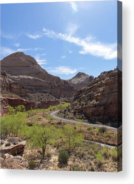 Winding Road Through Desert Canyon Acrylic Print