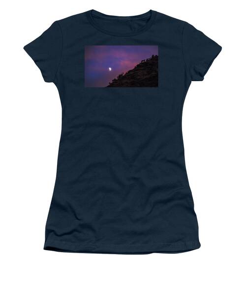Moonlit Evening Over Silhouetted Hills Women's T-Shirt