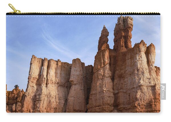 Majestic Rock Formations Under Blue Sky In Bryce Canyon National Park Zip Pouch