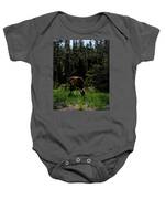 Elk Grazing In A Sunlit Forest In Grand Teton National Park Baby One-Piece
