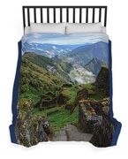 Mysterious Incan Ruins In The Mountains Duvet Cover