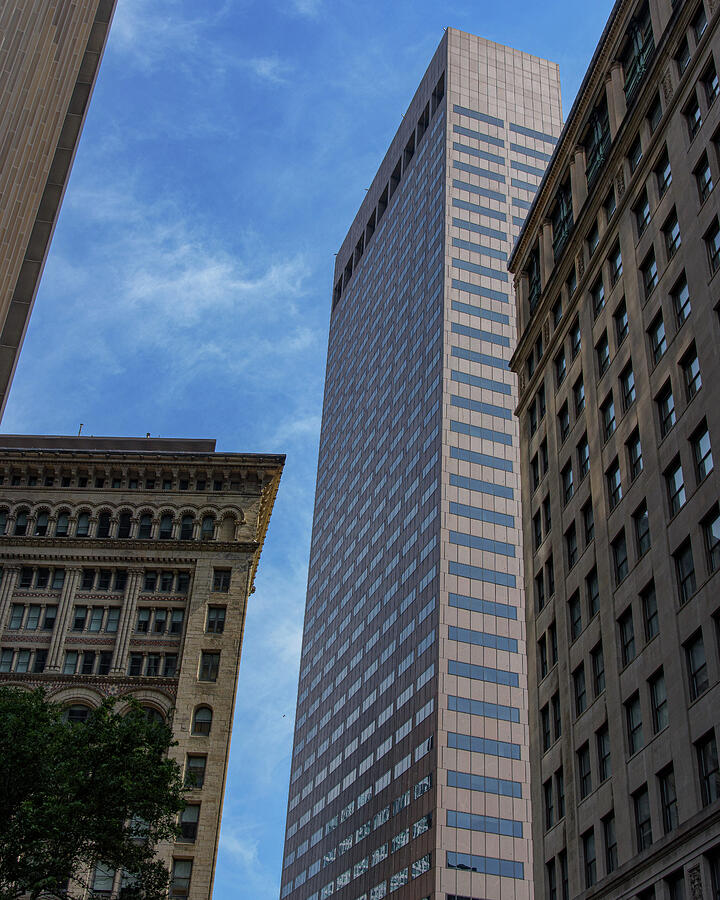 Skyscrapers Against Blue Sky Photograph - Skyscrapers Against Blue Sky by Brandon Wichmann